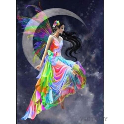 Diamond Painting Moon Fairy Embroidery Diy Full Square Diamond Painting Picture of Rhinestones Diamond Patchwork Sewing Craft