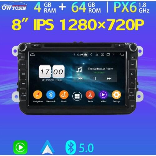 8" IPS 1280*720P PX6 4G+64G Car DVD Multimedia Player For VW Beetle Jetta SKODA Fabia BT 5.0 Tethering Android 10 GPS Radio WiFi