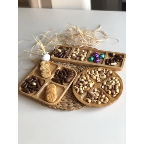 Bamboo Breakfast Service Ductile Snack Nuts Dish Elegant Presentation Kitchen Products Square Rectangle Round High Quality