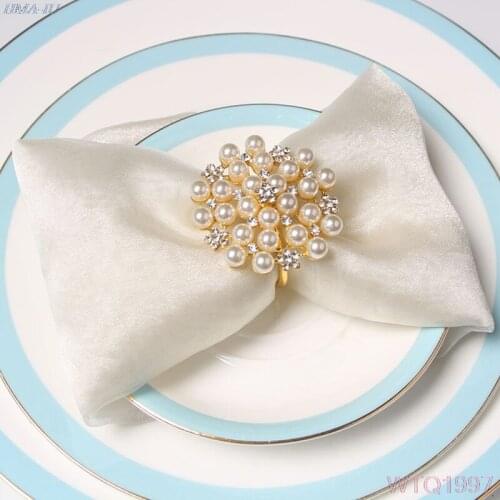 White pearl napkin ring beaded wedding napkin ring whole sake napkin ring