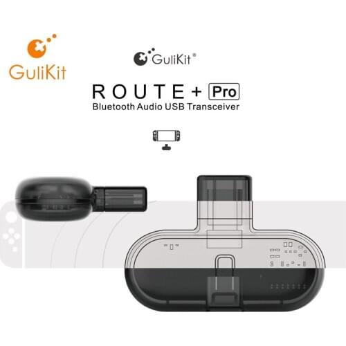 Gulikit Route+ Pro Audio Adapter Wireless Transceiver USB C Adapter For Nintendo Switch PC Support in-Game Voice Chat