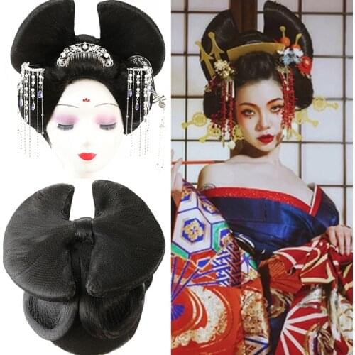 Black Kimono Hair Products Japanese kimono hair accessories Big Butterfly Headdress Model Show Ancient Women Dress Up
