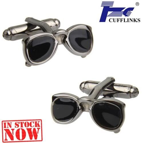 Black Glasses Sunglasses Cufflink Cuff Link 2 Pairs Free Shipping Promotion