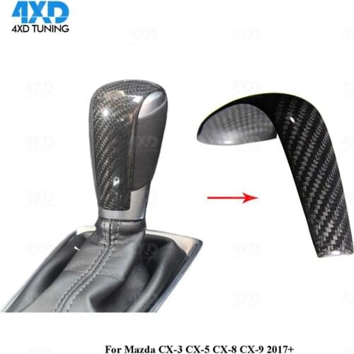 CX-3 Carbon Gear Shift Knob Cover For Mazda CX-5 CX-8 CX-9 Carbon Fiber Steering Wheel Patch Trim Cover 2017 2018 2019