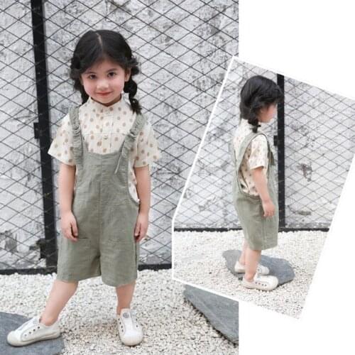 Summer Toddler Overalls Shorts Korean Casual Girls Jumpsuit 2 To 6 Years New Arrival Kids Jumpsuit for Girls Baby Girls Pants