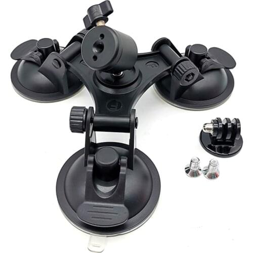 For GoPro Triple Suction Cup Mount Low Angle Strong suction