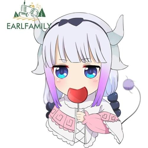 EARLFAMILY 13cm x 10.9cm for Kanna Kamui Car Stickers Waterproof Vinyl Decals Creative Cute Refrigerator Surfboard Decor