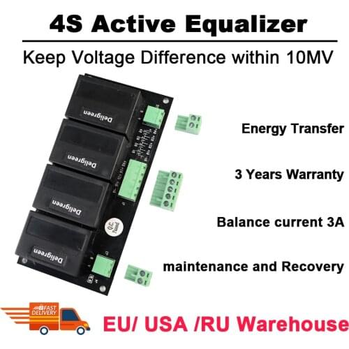QNBBM 4S 12V Active Battery Equalizer Balancer BMS for LiFePO4,LiPO,LTO,NCM,LiMN 18650 DIY Battery Pack battery balancer