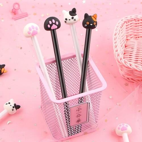 4Pcs/Lot Kawaii Cat Gel pen Lovely Claw black ink Pens For Writing Stationery Office School Supplies Canetas escolar