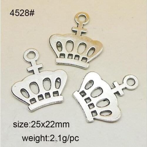 HOT 25pcs Tibetan Silver Alloy Crown Charms Pendants 25x22mm