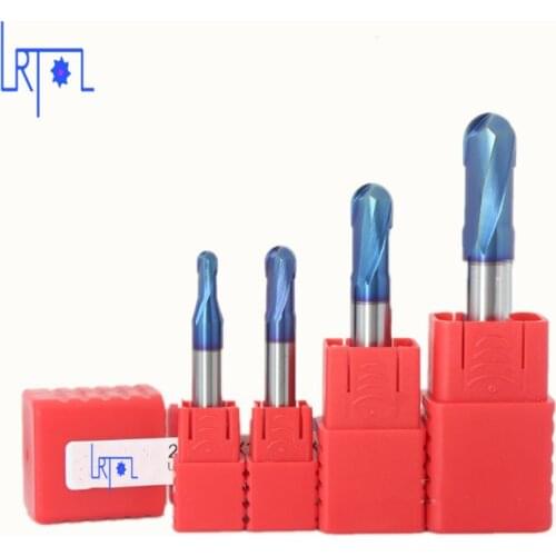 Hrc70 2 flutes R2/3/4/5mm ball nose carbide end mills set, tungsten carbide,coating:naco, length,cnc machine milling cutters