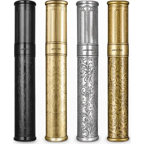 JIFENG Ancient Copper Travel Cigar Humidor Tube Single Cigar Case Holder Mini Portable Tubes For Cigars With Gift Box For COHIBA