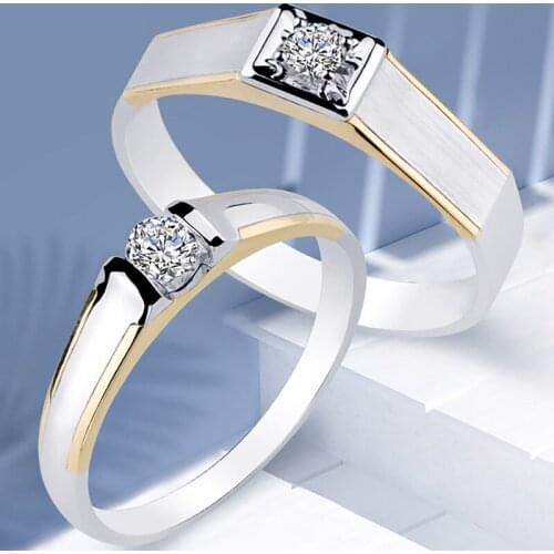 14K Au585 White Gold Ring Lovers Wedding Anniversary Engagement Ring Round Moissanite Diamond Casual Sporty Classic TRENDY