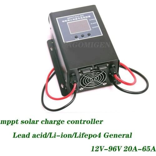 Mppt Solar Charge Controller Li-ion Lifepo4 12V 24V 20A 30A 45A 55A 65A Solar Charger 48V 60V 72V 84V 96V High Power Bluetooth