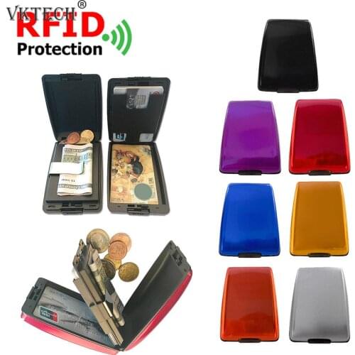 Aluminum Alloy RFID Credit Bank Card Holder Men Women Wallet Money Bag Multi-function Business Card Purses Pocket Organizer