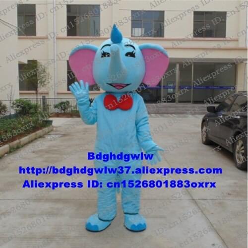 Blue Elephant Elephish Mascot Costume Adult Cartoon Character Outfit Suit Organize An Activity Ribbon Cutting Cere zx2873