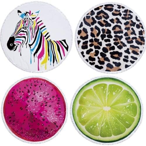 Fruit animal leaves Round beach towel Fringed beach towel luxury beach towel strandlaken Microfiber towel Towel beach Bath towel