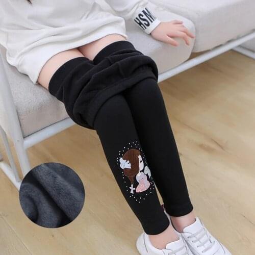 Girls Leggings Winter Korean Style Thick Pants Cartoon Children Trousers Little Girls Warm Leggings Kids Long Pants 3-12 Years