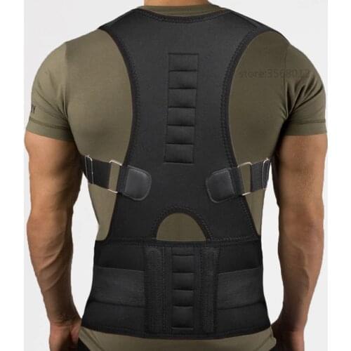 Male Adjustable Shoulder Back Support Belt Therapy Posture Corrector Brace for Female Braces & Supports Belt 10 pcs magnets