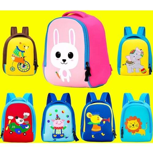 New Nursery School Bag Cute Kids Baby Backpacks Waterproof Neoprene Kindergarten School Backpack For Girls Boys Mochila Escolar
