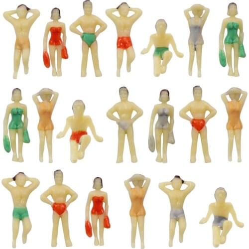 P87YY 20pcs Model Trains Swimming Figures 1:87 Scale HO Scale Scenery Layout Landscape Miniature Free Shipping