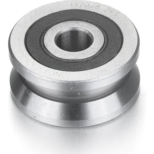1Pcs V-Slot Guide Roller Bearing 120 Degree Inner diameter 8mm Bearing Steel Bearings Double Row Angular Contact Ball Bearing