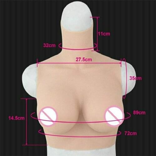 Full Silicone Fake Breast Form D Cup Body Shaper Realistic Soft Boobs Crossdresser Transgender Queen Transvestite Mastectomy Bra