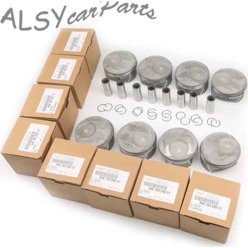 948 103 047 24 94810304725 8Pcs Engine Piston & Piston Rings Set For Porsche Cayenne 92A 2011-2017 Porsche Cayenne GTS 2008-2010