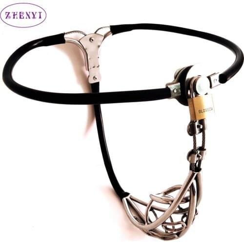 Fetish Lockable Penis Restraint Device Sex Toys For Man Stainless Steel Chastity Belt Male Hollow Cock Cage Slave BDSM Sex Toys