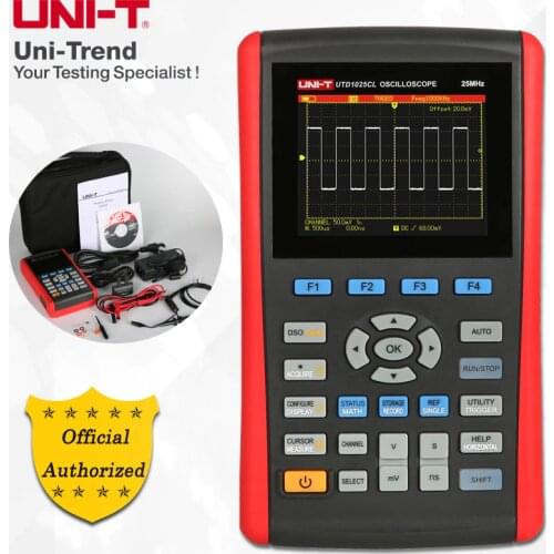UNI-T UTD1025CL Handheld Digital Storage Oscilloscope; 1Channels, 25MHz Bandwidth, 200MS/sSample Rate, USB Communication