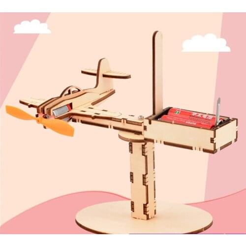Handmade Diy Wooden Toy Airplane Assembled Model Puzzle Puzzle Brain Development Handicraft Gift Decoration P288