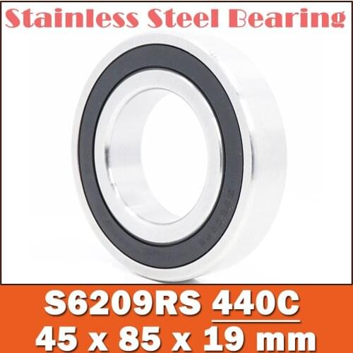 1PC S6209RS Bearing 45*85*19 mm ABEC-3 440C Stainless Steel S 6209RS Ball Bearings 6209 Stainless Steel Ball Bearing