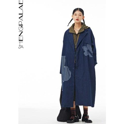 Женские джинсовые тренчи Shengpalae China At AliExpress