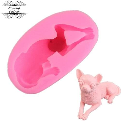 Xixing 3D dog shape silicone mold polymer clay Chocolate Mold fudge cake decoration tool baby shower gift