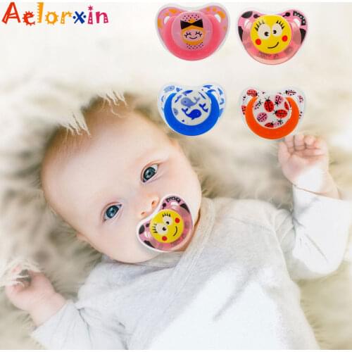 Printing Cartoon Butterfly Feeding Baby Pacifier Nipples Round Flat Design Pacifier With Cover Dummy Baby Products Pacifier