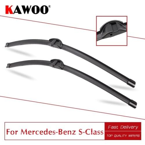 KAWOO For Mercedes-Benz S-Class W220/W221 Car Soft Rubber Windcreen Wiper Blades Model Year From 2000 To 2013 Fit Side Pin Arm