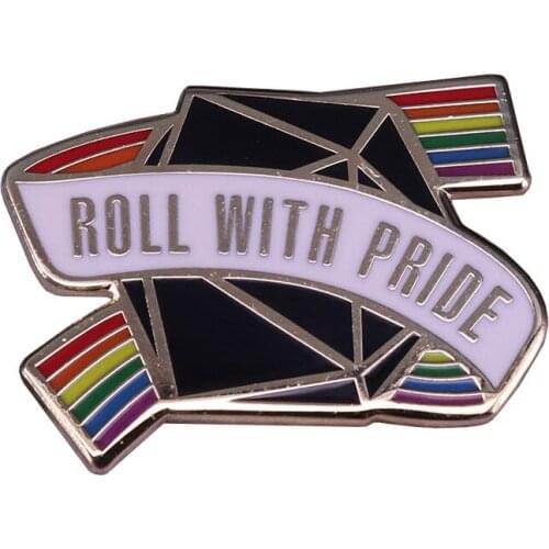 Roll with Pride Dice Gay Pride LGBT Pride Hard Enamel Pins Brooches Women Men Lapel Badges Backpack Collar Fashion Jewelry Gifts