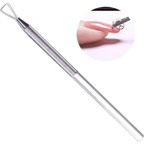 1pcs Stainless Steel Nail Polish Pusher Remover UV GEL Cleaner Plane Dead Skin Pusher Manicure Pedicure Care Tool Nail Treatment