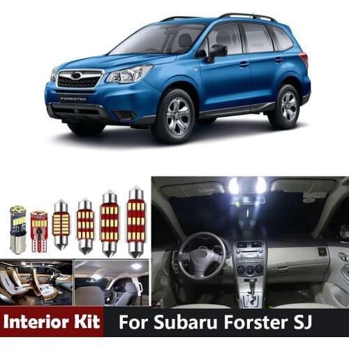 10pcs Canbus Car LED Interior Lights Package Kit For Subaru Forester SJ Trunk Dome Map License Plate Light Bulbs