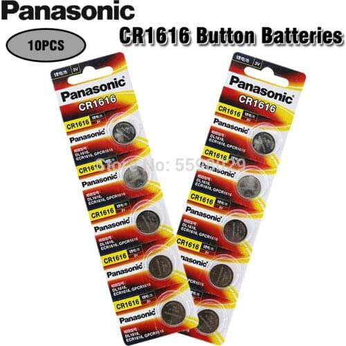 10PCS Panasonic 100% Original CR1616 Button Cell Battery For Watch Car Remote Key cr 1616 ECR1616 GPCR1616 3v Lithium Battery