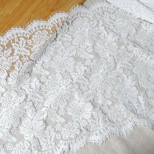 3yards/lot 46cm wide export quality water soluble soft good touch black white big flower eyelash lace trimming super wide X041-3