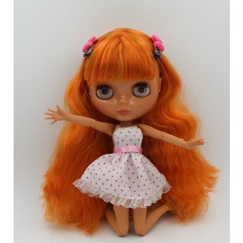 Free Shipping BJD joint RBL-237J DIY Nude Blyth doll birthday gift for girl 4 colour big eyes dolls with beautiful Hair cute toy