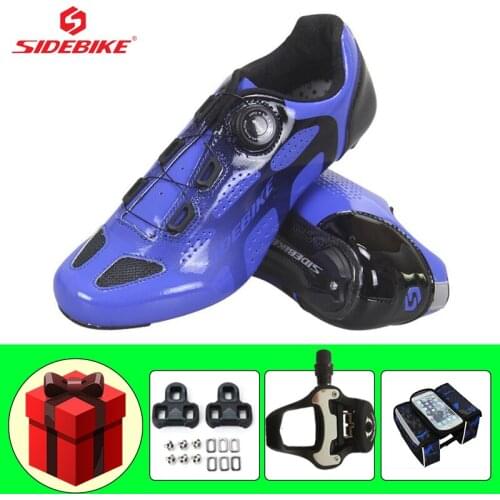 SIDEBIKE Carbon Road Bike Shoes Breathable Ultra-light Riding Bicycle Footwear Add Pedals Cleats Self-locking Cycling Sneakers
