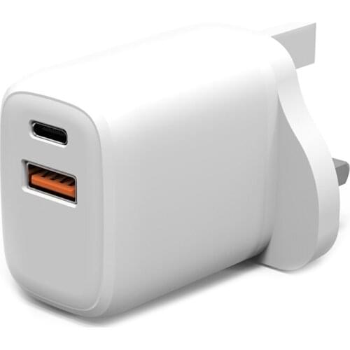 Quick Charge PD20W+QC3.0 Fast Charging Dual Port Charger For Mobile Phone Chargers UK Plug USB Adapter