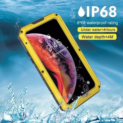Full Cover Aluminum IP68 Waterproof Phone Case for iPhone SE 2 11 Pro Max XR X 6 6S 7 8 Plus XS Max Shockproof Dustproof Cover