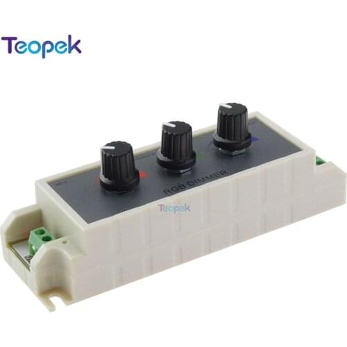 DC12V 24V 9A Knob RGB LED Dimmer Controller Output for RGB Multi-color LED Strip Lights and Single Color LED Strip