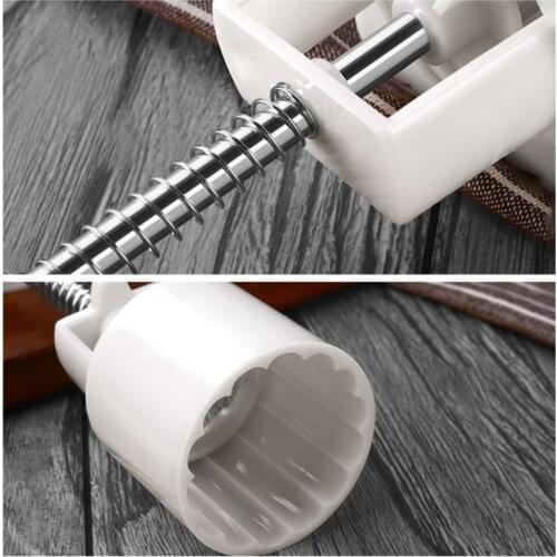 K5DC 25g Mooncake Barrel Mold with 6pcs Flower Stamps Hand Press Moon Cake Pastry Mould DIY Bakeware Mid-autumn Festival