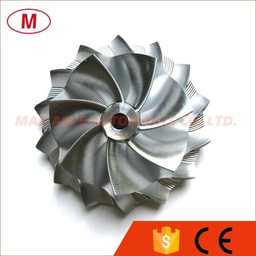 GT15- 25 47.73/64.44mm 7+7 blades Performance Turbo Billet compressor wheel/Aluminum 2618/Point Milling for Turbocharger CHRA