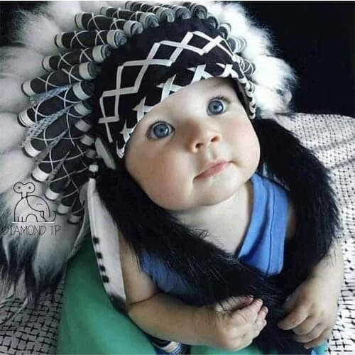 Ins Indian headdress style Indian feather headdress party photography props entertainment place decoration accessories