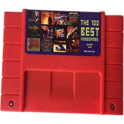 For SFC/SNES Super Game Card Snes Game Card 100 in One Red Shell Snes Cartridge